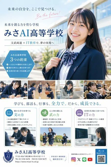 日本高中招生宣传册设计 / Japanese High School Brochure Design,海报与插画,海报、插画、信息图,案例输出图 1