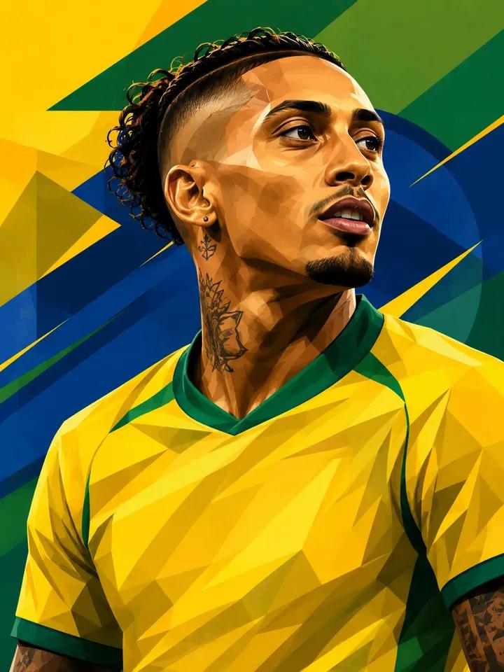 低多边形足球运动员插画 / Low Poly Football Player Illustration，人像与摄影，人像、电影感、时尚，案例输出图 3