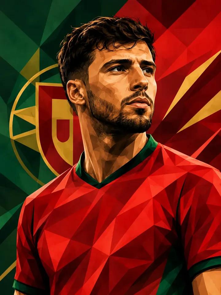 低多边形足球运动员插画 / Low Poly Football Player Illustration,人像与摄影,人像、电影感、时尚,案例输出图 1