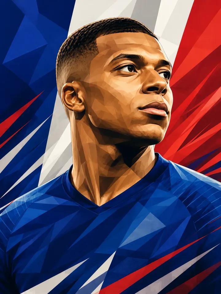 低多边形足球运动员插画 / Low Poly Football Player Illustration，人像与摄影，人像、电影感、时尚，案例输出图 2