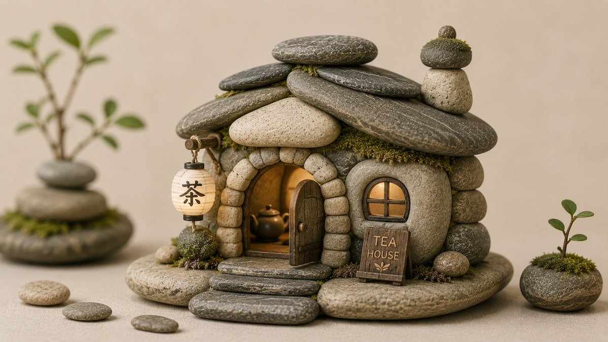 风格化河石雕塑 / Stylized River Stone Sculptures，海报与插画，海报、插画、极简，案例输出图 2