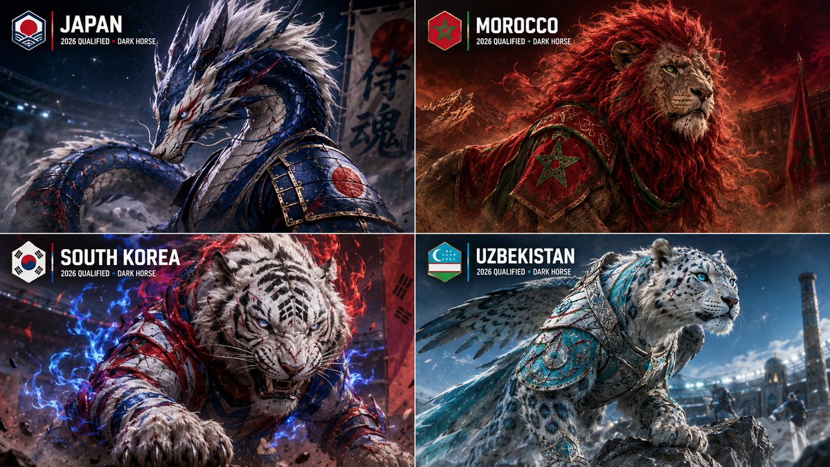 世界杯黑马球队可视化 / World Cup Dark Horse Teams Visualization，UI 与社交媒体截图，UI、截图、角色，案例输出图 1