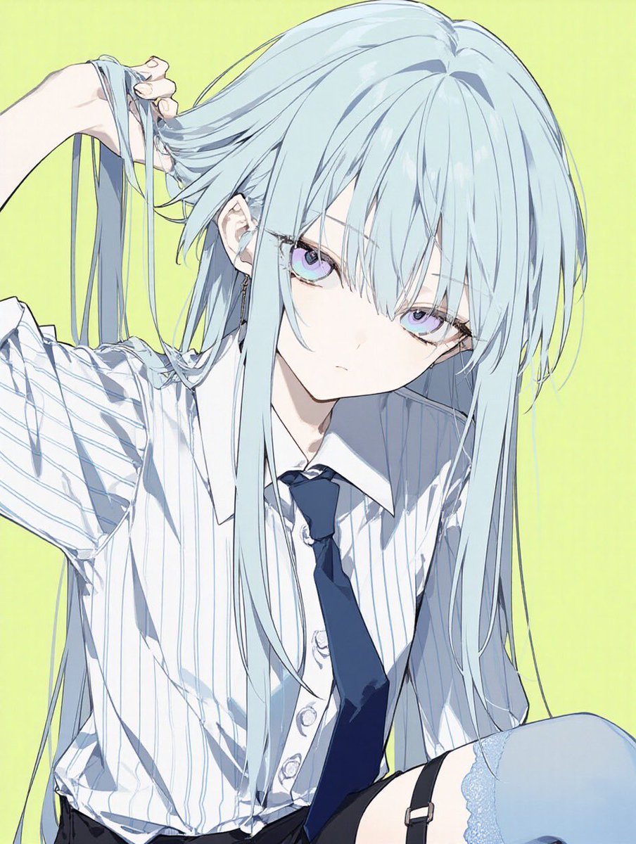 银发动漫角色特写 / Silver-Haired Anime Character Close-Up，角色设计，人像、插画、角色，案例输出图 1