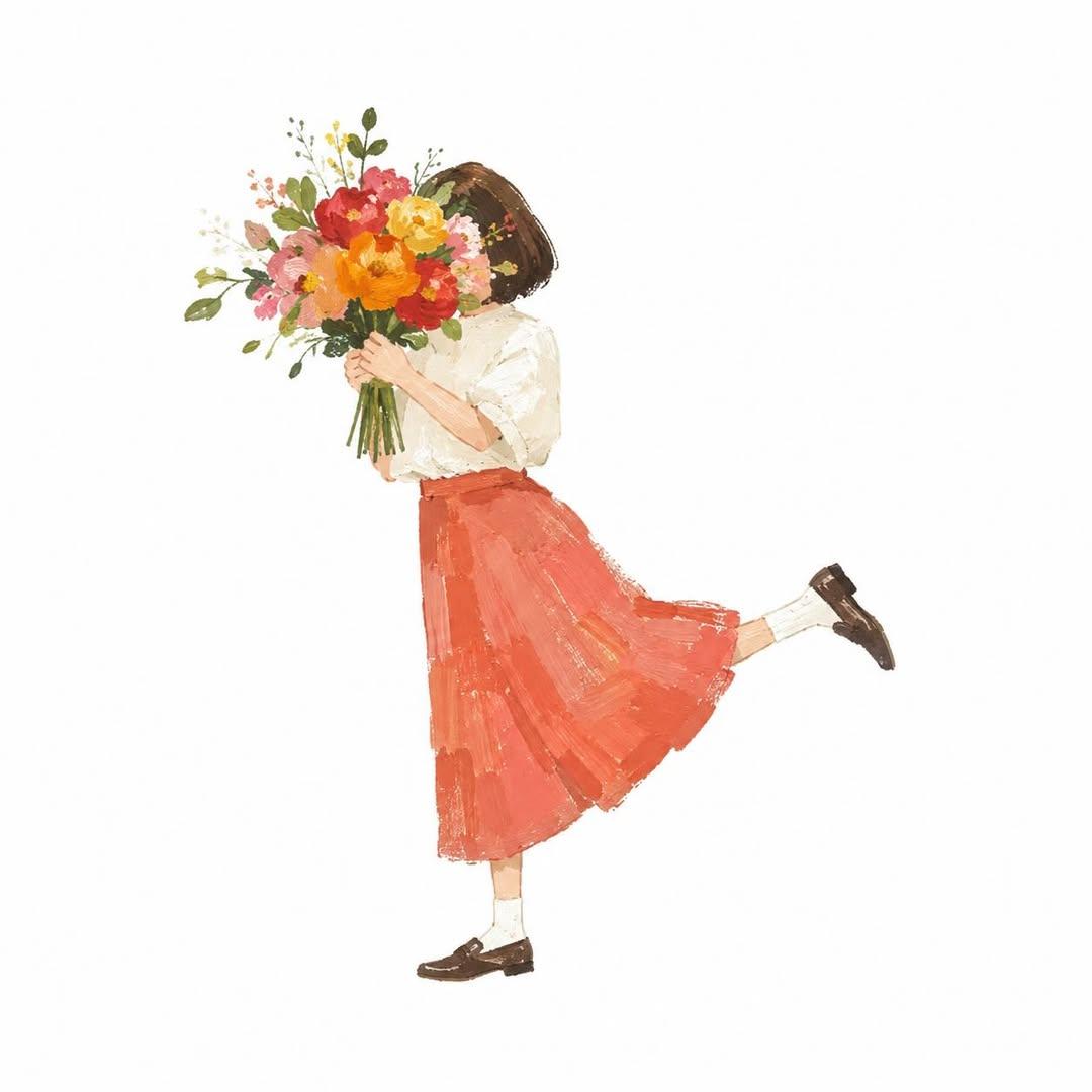 趣味水粉风格插画 / Gouache Style Playful Illustration,角色设计,人像、插画、角色,案例输出图 1