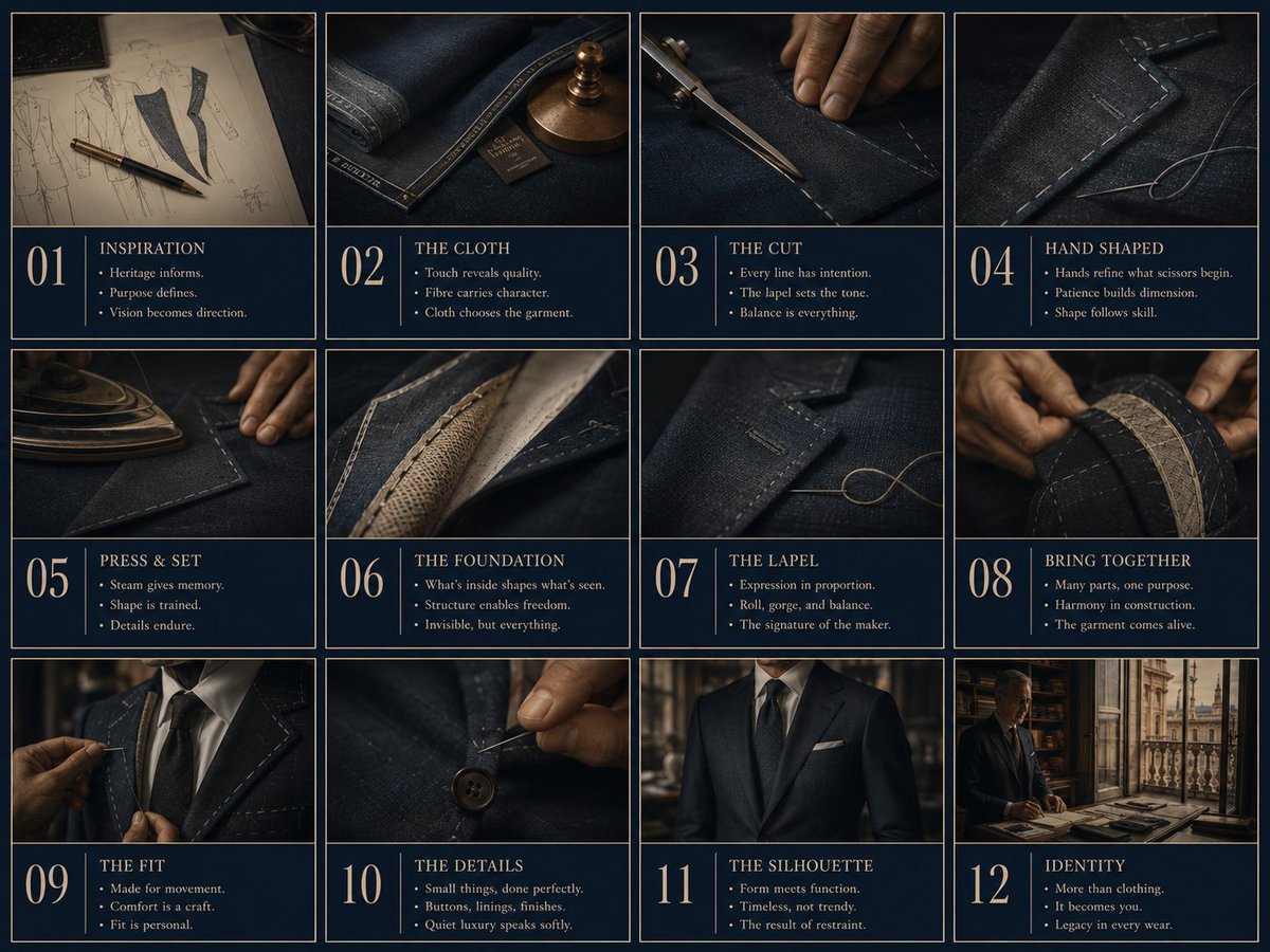 定制裁缝故事板 / Bespoke Tailoring Storyboard,角色设计,电影感、时尚、插画,案例输出图 1