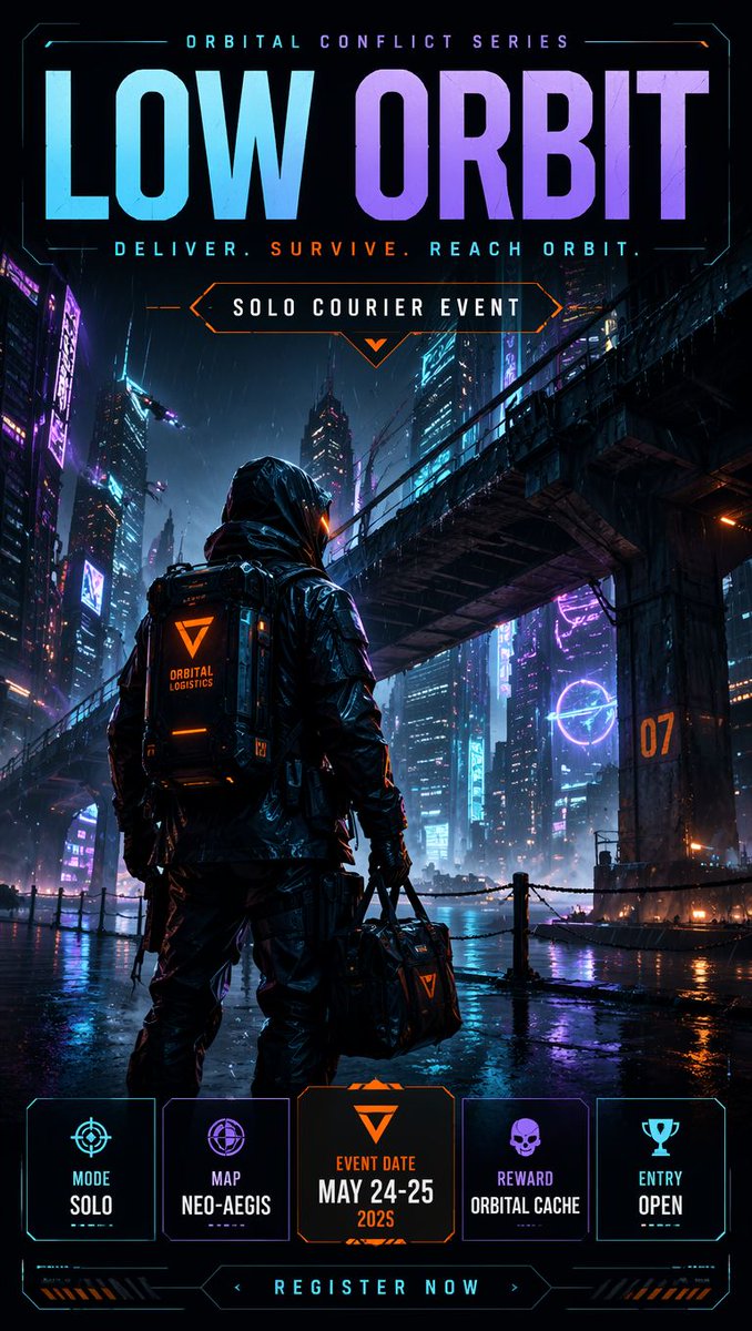 赛博朋克电竞快递员海报 / Cyberpunk Esports Courier Poster,角色设计,霓虹、电影感、海报,案例输出图 1