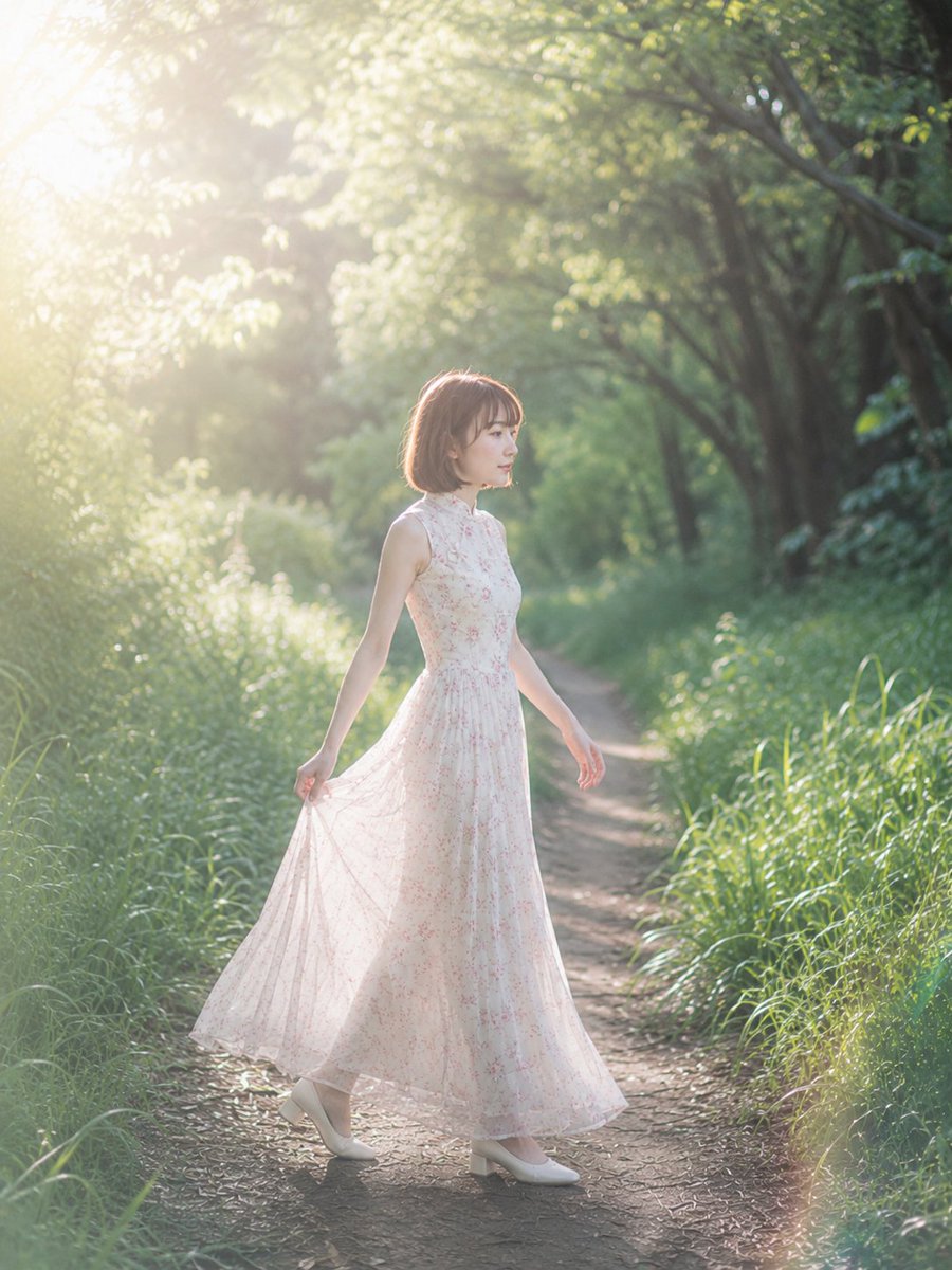 梦幻森林黄金时刻人像 / Dreamy Forest Golden Hour Portrait，人像与摄影，人像、竖版、人像与摄影，案例输出图 4