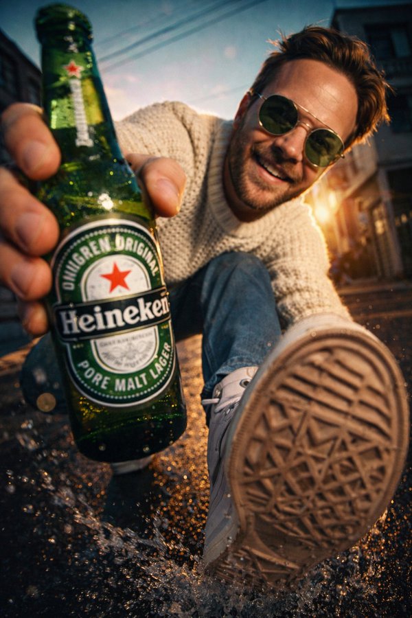 街头炫瓶男模 / Street Model Flaunt Bottle，人像与摄影，人像、电影感、人像与摄影，案例输出图 1