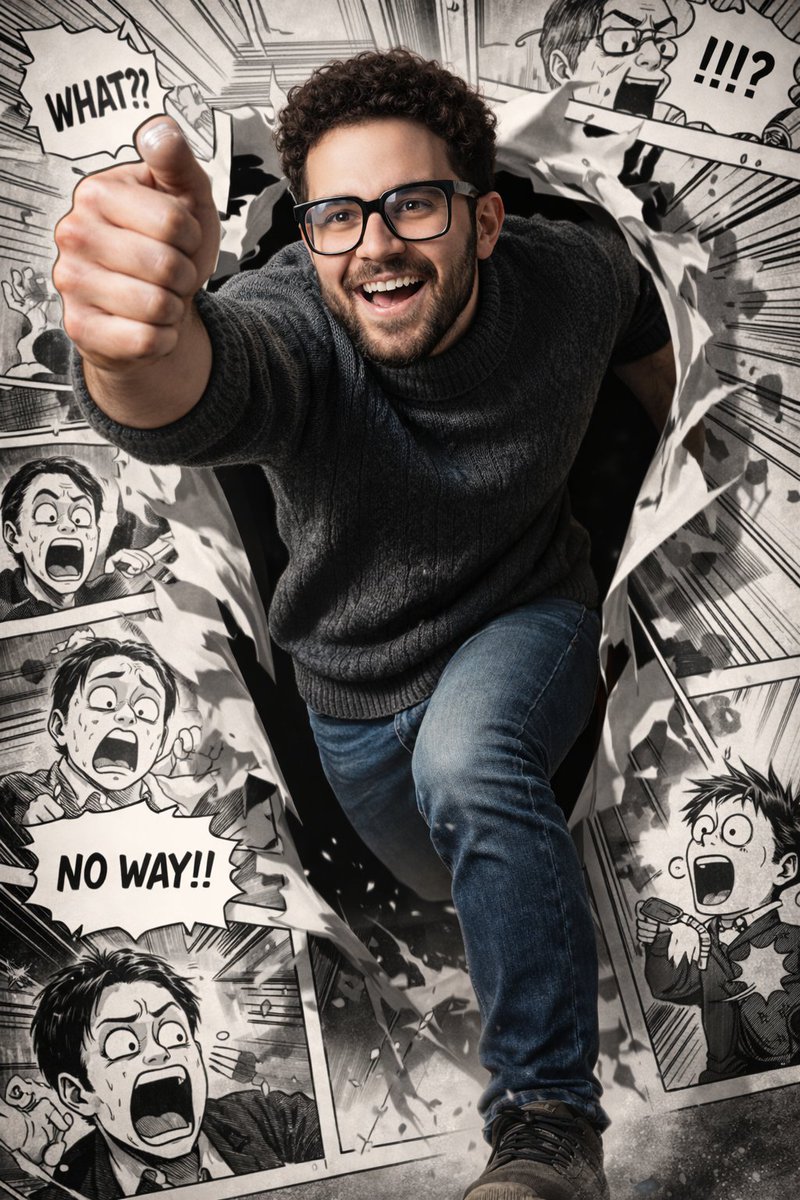 冲破次元壁的写实漫画跑者 / Realistic Runner Breaking Manga，角色设计，电影感、插画、角色，案例输出图 1