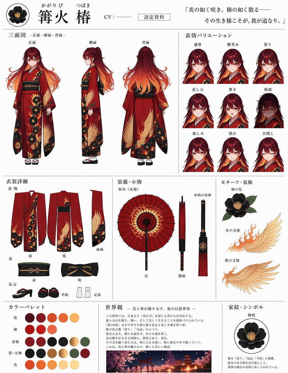 GPT图像生成惊艳角色立绘 / Gpt Image Character Sheet，角色设计，角色、二次元、角色设计，案例输出图 1