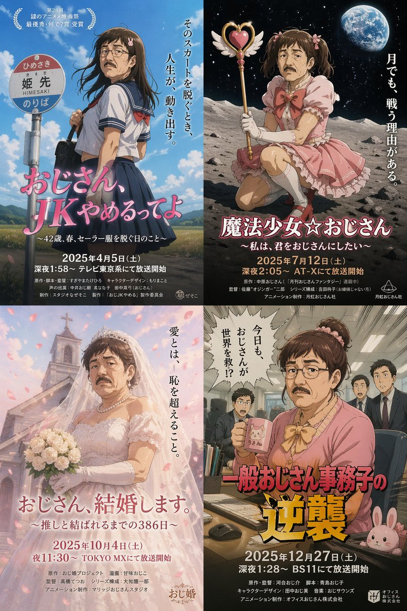 荒诞超现实女装大叔海报 / Absurd Surreal Crossdressing Poster，海报与插画，海报、插画、排版，案例输出图 1