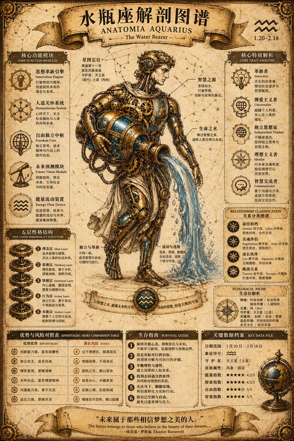 蒸汽朋克射手座解剖图谱 / Steampunk Sagittarius Anatomy，模型对比与社区，海报、插画、截图，案例输出图 2