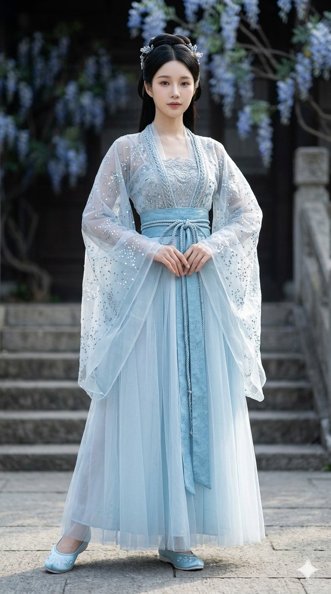 银河繁星点缀的冰蓝襦裙 / Galaxy Starlight Ice Blue Ruqun，人像与摄影，人像、人像与摄影，案例输出图 1