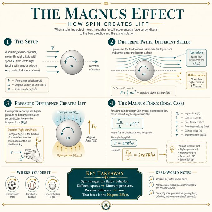 极简学术风马格努斯效应科普图解 / Minimalist Magnus Effect Infographic，海报与插画，海报、插画、极简，案例输出图 1