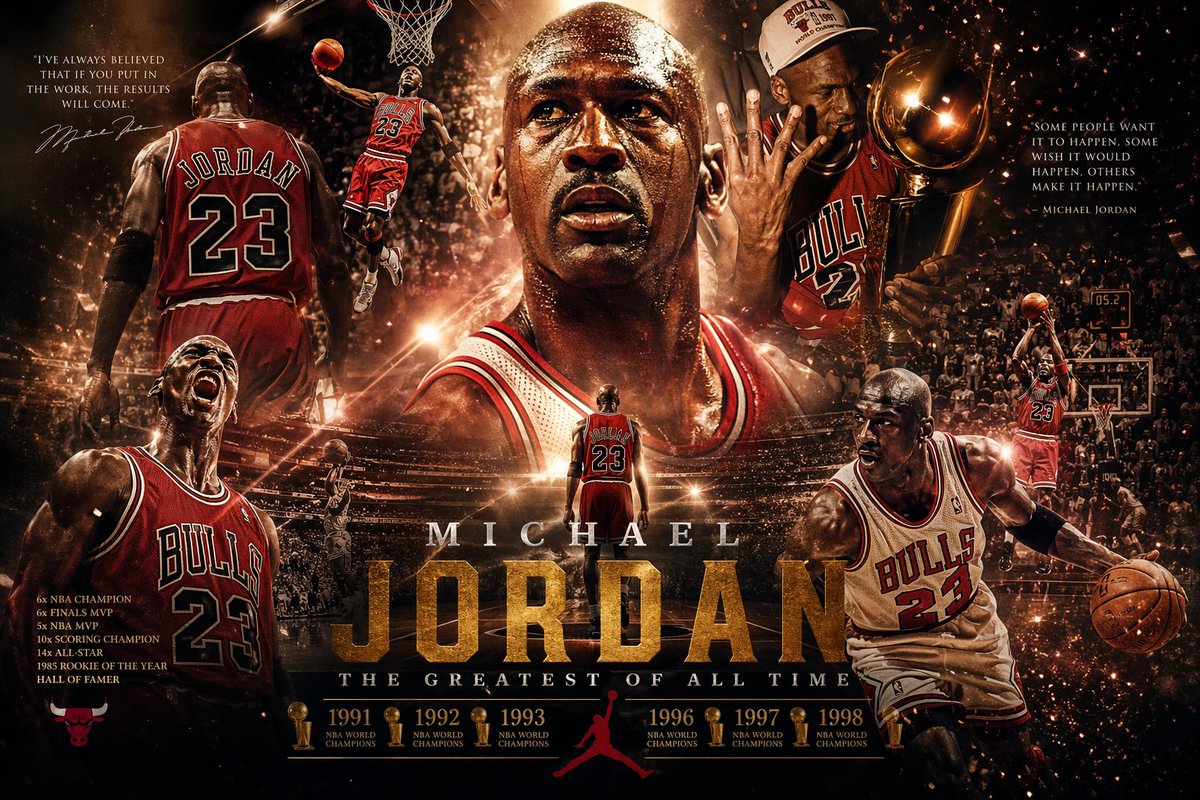 乔丹传奇生涯史诗海报 / Jordan Legend Epic Poster，人像与摄影，人像、电影感、海报，案例输出图 1