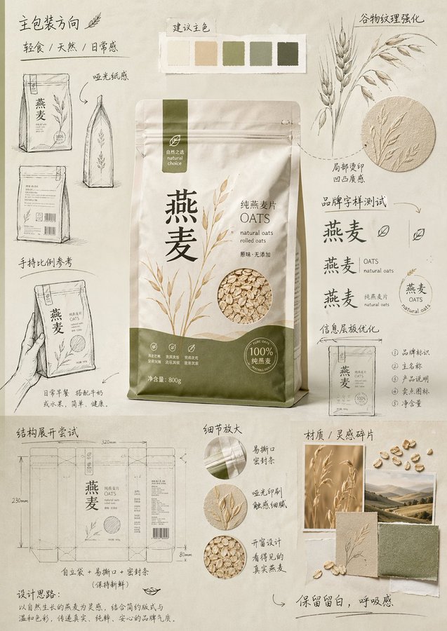 手绘草图包装提案板设计海报 / Hand Drawn Packaging Proposal Poster，角色设计，海报、插画、角色，案例输出图 2