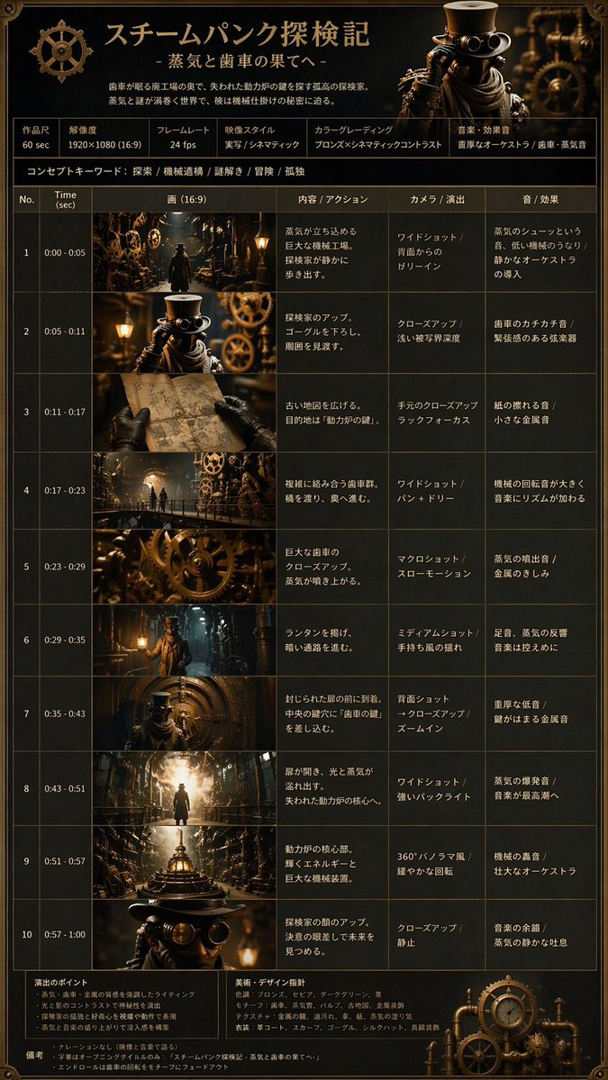 蒸汽朋克探险记分镜图 / Steampunk Adventure Storyboard，角色设计，插画、角色、竖版，案例输出图 1