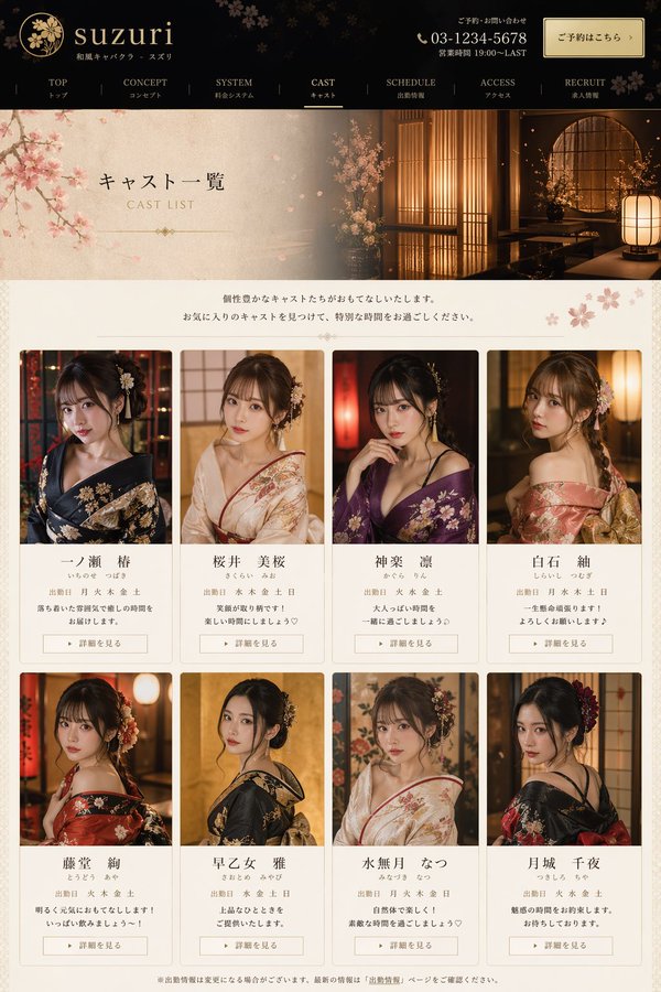 和风歌舞伎酒吧歌手列表页 / Japanese Kabuki Bar Singer List，海报与插画，海报、插画、海报与插画，案例输出图 1