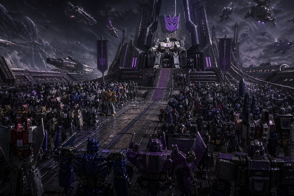 霸天虎外星战舰列阵图 / Decepticon Alien Battleship Formation，海报与插画，海报、插画、海报与插画，案例输出图 1