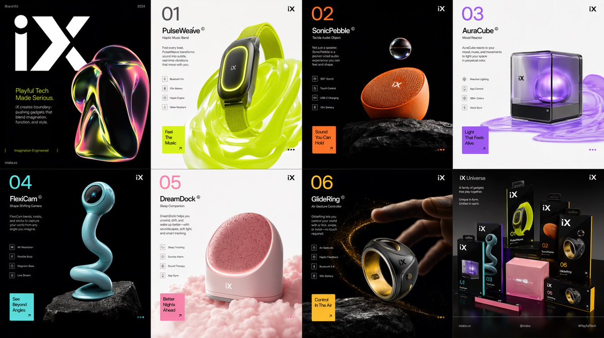 iX未来科技品牌设计套件 / Ix Future Tech Brand Kit，人像与摄影，人像、时尚、排版，案例输出图 1