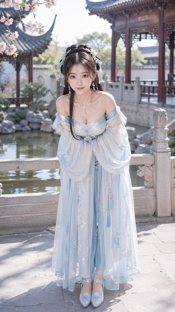 黑色露肩襦裙清纯网红 / Black Off Shoulder Ruqun，海报与插画，海报、插画、竖版，案例输出图 1