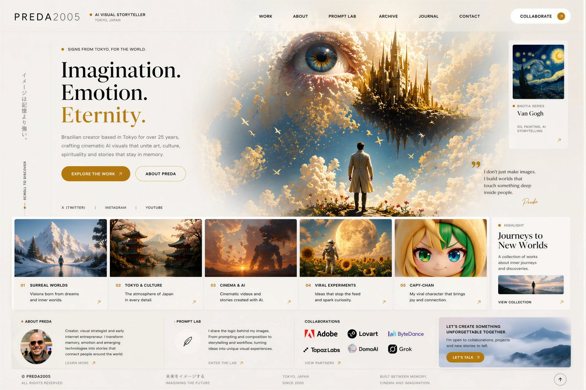 艺术大师高端个人网站设计 / Art Master Website Design，海报与插画，海报、插画、信息图，案例输出图 1