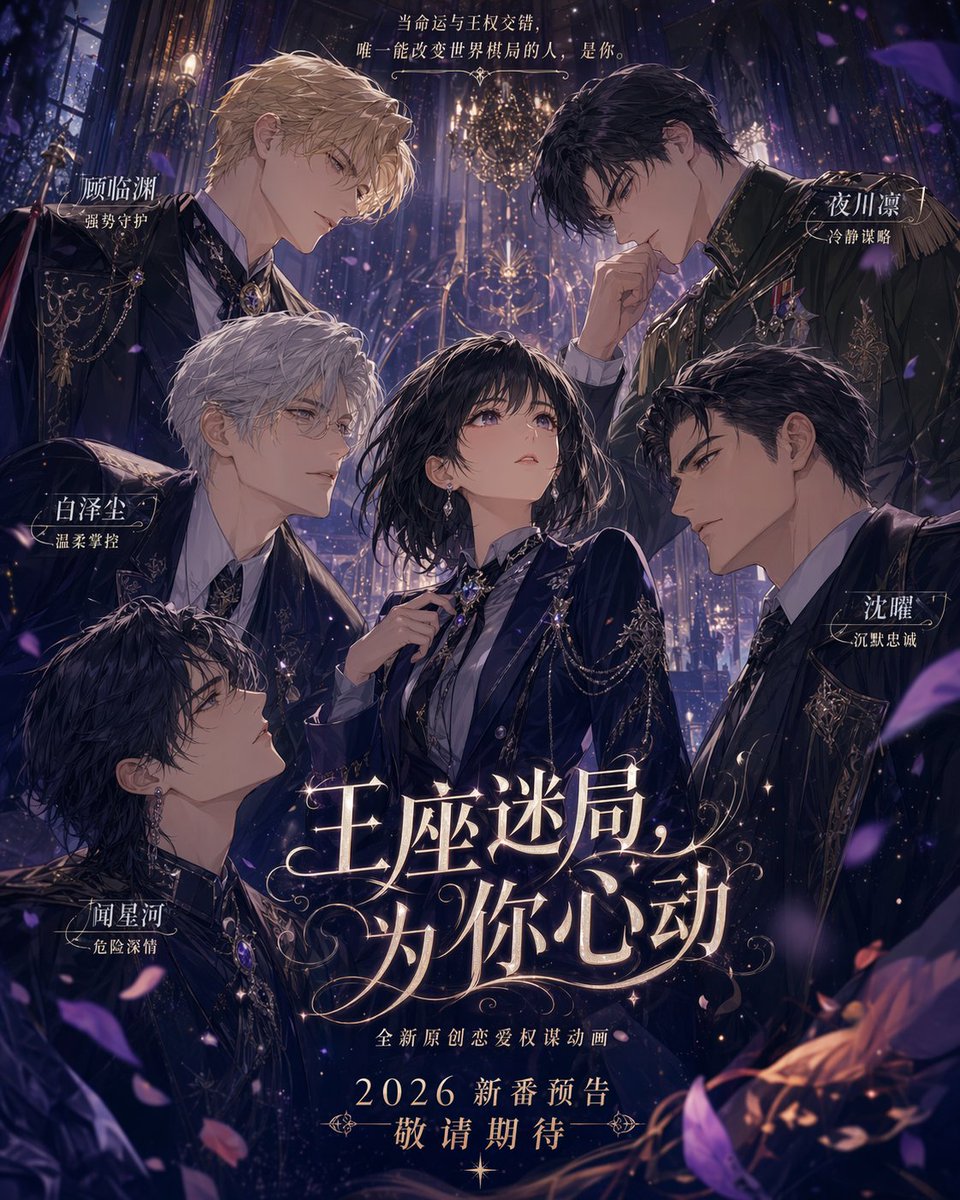 权谋与恋爱的极致修罗场 / Otome Power Struggle Poster，角色设计，人像、电影感、海报，案例输出图 1