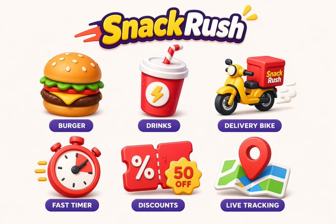 现代趣味品牌图标设计 / Modern Playful Brand Icons，UI 与社交媒体截图，UI、截图、极简，案例输出图 1