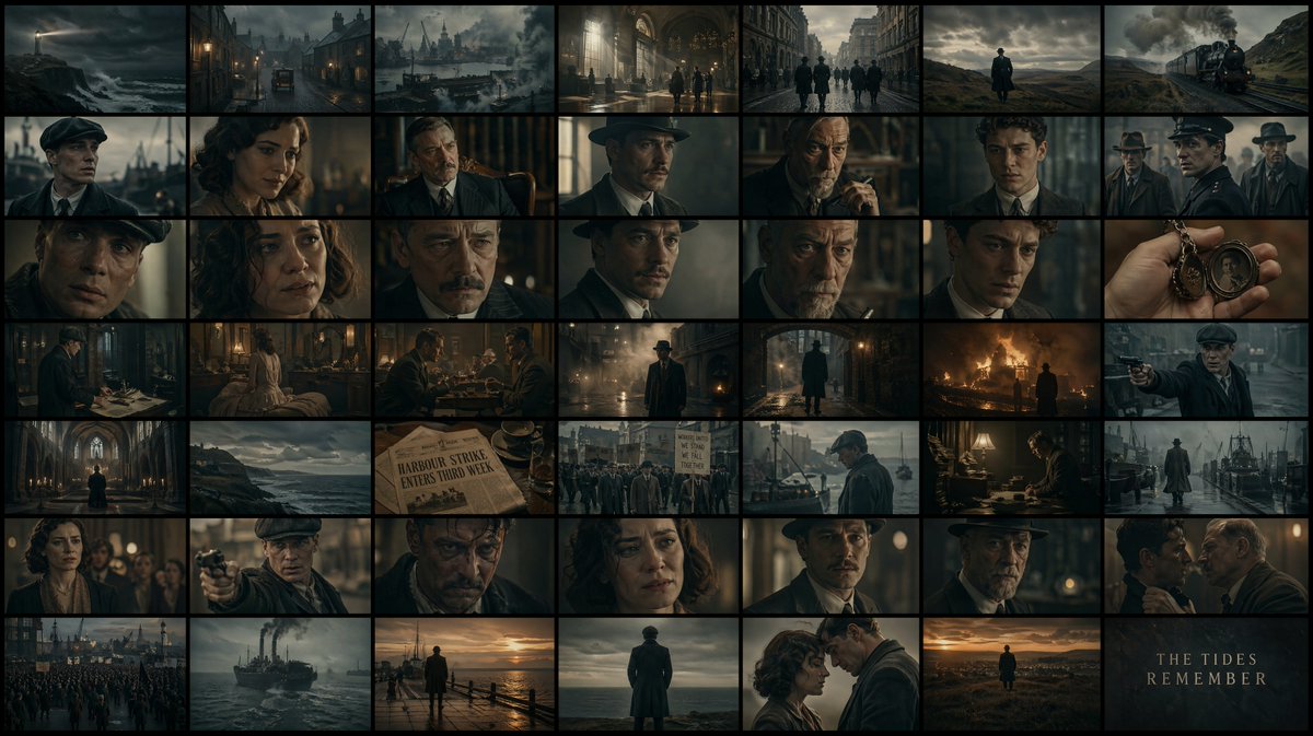 虚构电影五十六帧极致拼贴 / Fictional Film 56 Frames Collage，人像与摄影，35mm、人像、电影感，案例输出图 1