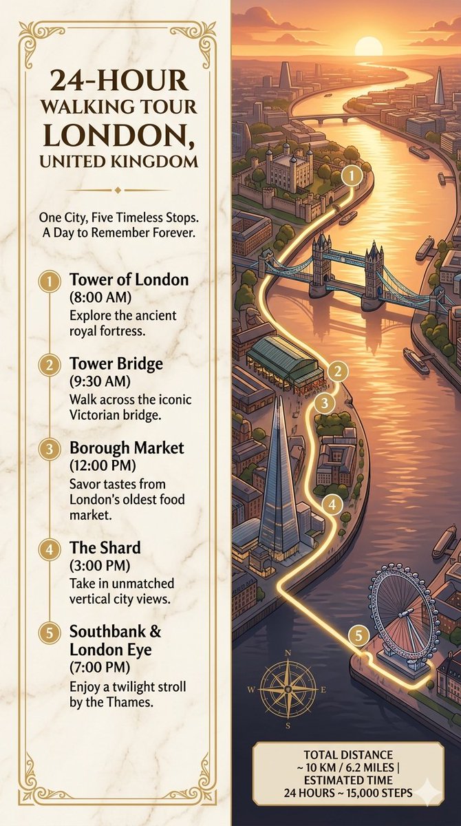 伦敦二十四小时漫步旅行图 / London 24h Walking Tour Map，人像与摄影，人像、电影感、海报，案例输出图 1