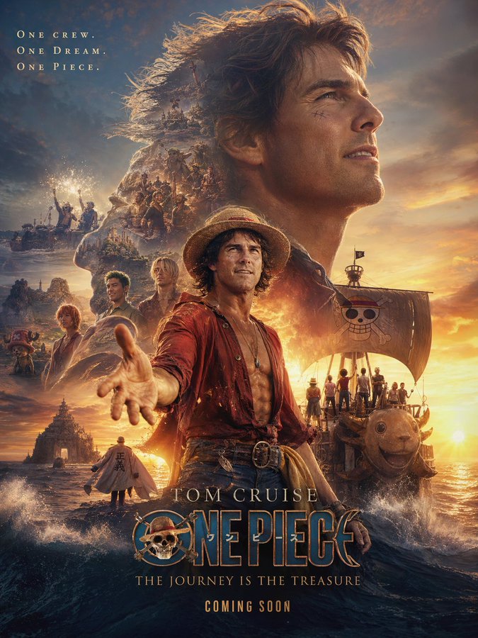 海贼王双重曝光情感电影海报 / One Piece Double Exposure Poster，角色设计，电影感、海报、角色，案例输出图 1