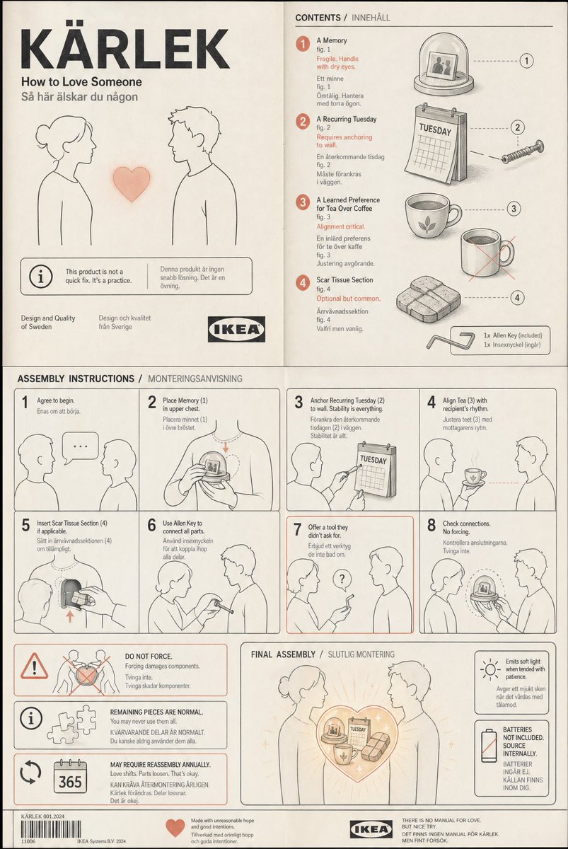 宜家风格相爱说明书 / Ikea Love Manual，海报与插画，海报、插画、极简，案例输出图 1