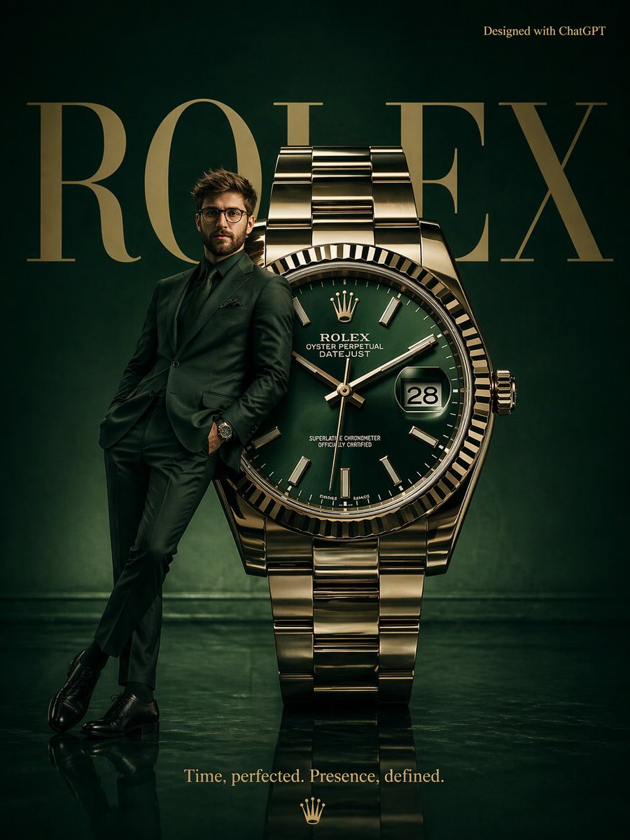 劳力士超现实奢华海报 / Rolex Surrealist Luxury Poster，人像与摄影，人像、电影感、时尚，案例输出图 1