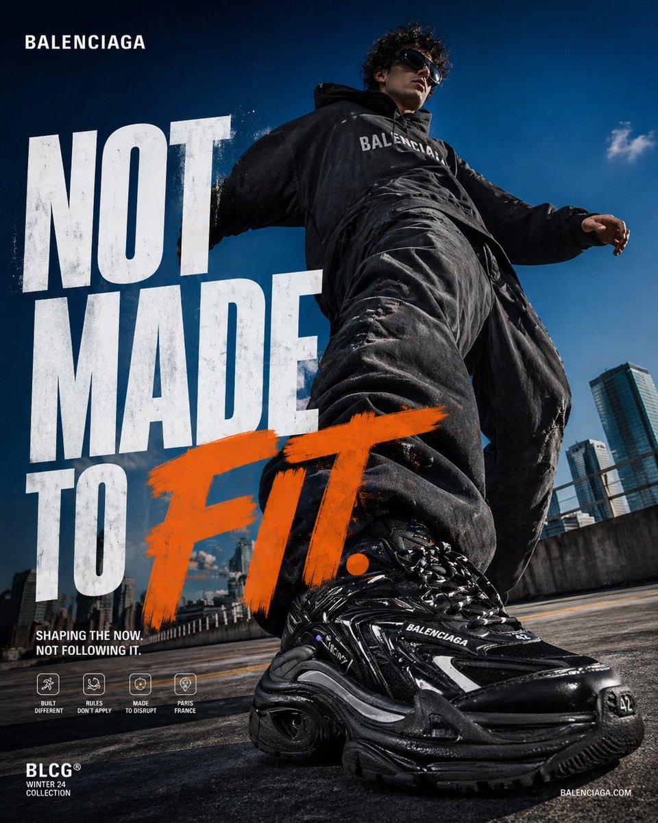 颠覆街头：巴黎世家巨物感海报 / Disruptive Street Balenciaga Poster，人像与摄影，人像、电影感、时尚，案例输出图 1