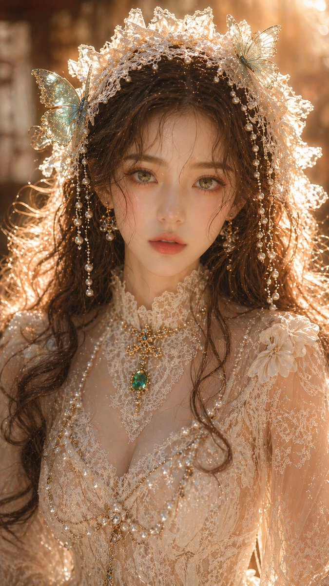 梦幻东方祖母绿美人 / Dreamy Oriental Emerald Beauty，人像与摄影，人像、产品图、竖版，案例输出图 1