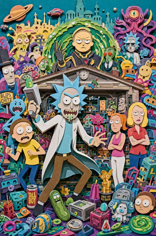 超饱和卡通剪纸立体模型 / Hyper Saturated Cartoon Diorama，角色设计，人像、角色、全景，案例输出图 2