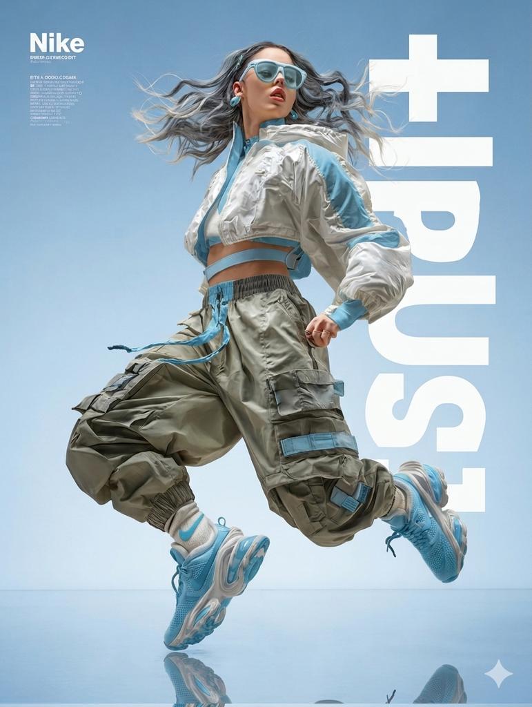 动感高定时尚女郎凌空飞跃 / Dynamic Fashion Leap，人像与摄影，人像、时尚、竖版，案例输出图 1