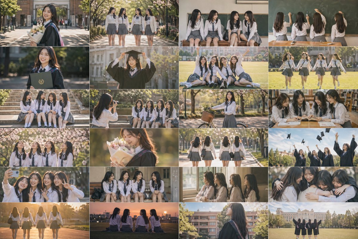 春日校园毕业季少女回忆录 / Spring Campus Graduation Memories，角色设计，人像、电影感、角色，案例输出图 1