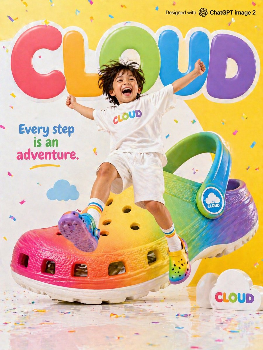 云端童鞋欢乐跳跃广告 / Cloud Shoes Joyful Ad，人像与摄影，人像、排版、产品图，案例输出图 1