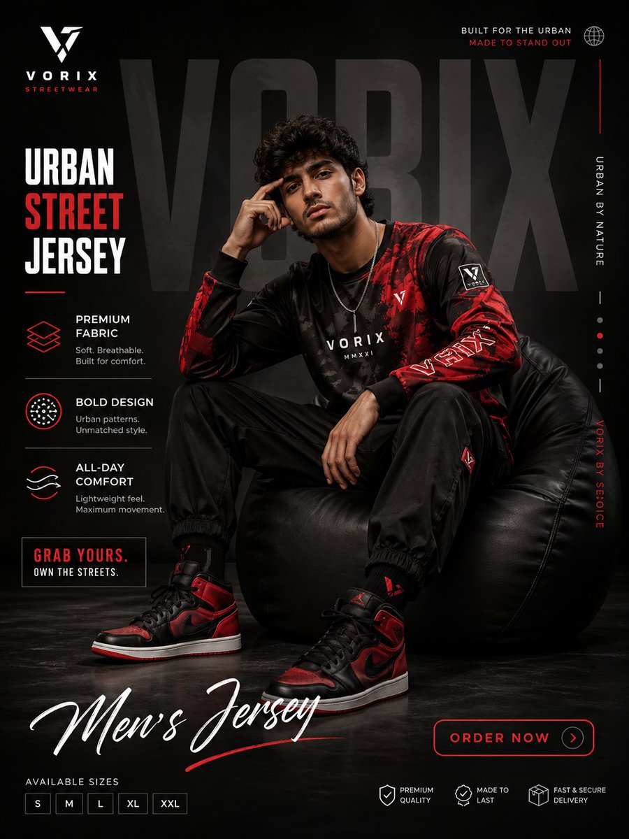 奢华街头风男装海报 / Luxury Streetwear Poster，UI 与社交媒体截图，电影感、时尚、海报，案例输出图 1