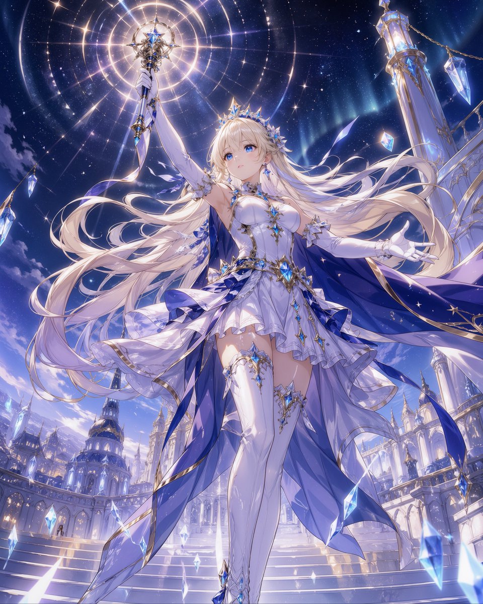 绝美偶像英雄动漫主视觉图 / Stunning Idol Hero Key Art，角色设计，电影感、时尚、海报，案例输出图 1