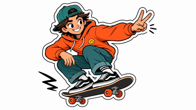 手绘贴纸风可爱插画 / Hand Drawn Sticker Art，海报与插画，海报、插画、极简，案例输出图 2