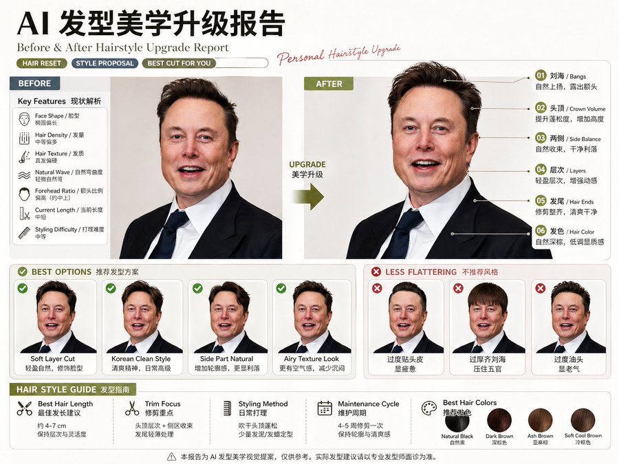 AI 五官美学升级报告要求 / Ai Facial Aesthetic Upgrade Report Requirements，模型对比与社区，对比实验、模型对比与社区，案例输出图 1