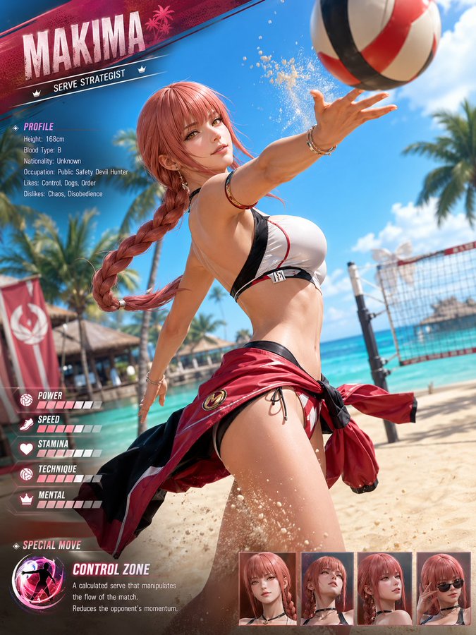 沙滩排球角色设定图 / Beach Volleyball Character Art，角色设计，角色、角色设计，案例输出图 1