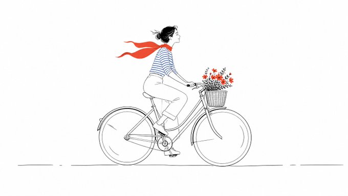 极简线条与局部亮色插画 / Minimal Line Art Color，海报与插画，时尚、海报、插画，案例输出图 1
