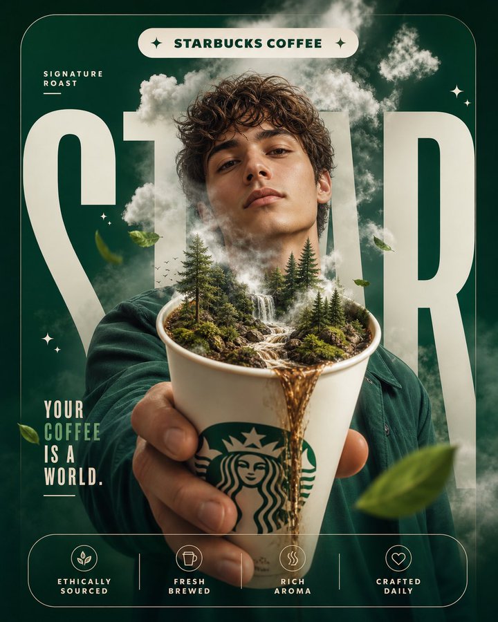 咖啡海报的创意与设计 / Coffee Poster Creative Design，海报与插画，霓虹、海报、插画，案例输出图 1
