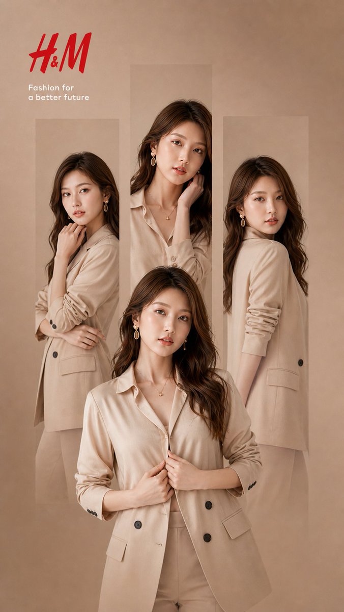 H&M 极简风时尚广告海报 / Hm Minimalist Fashion Ad Poster，人像与摄影，人像、时尚、海报，案例输出图 1