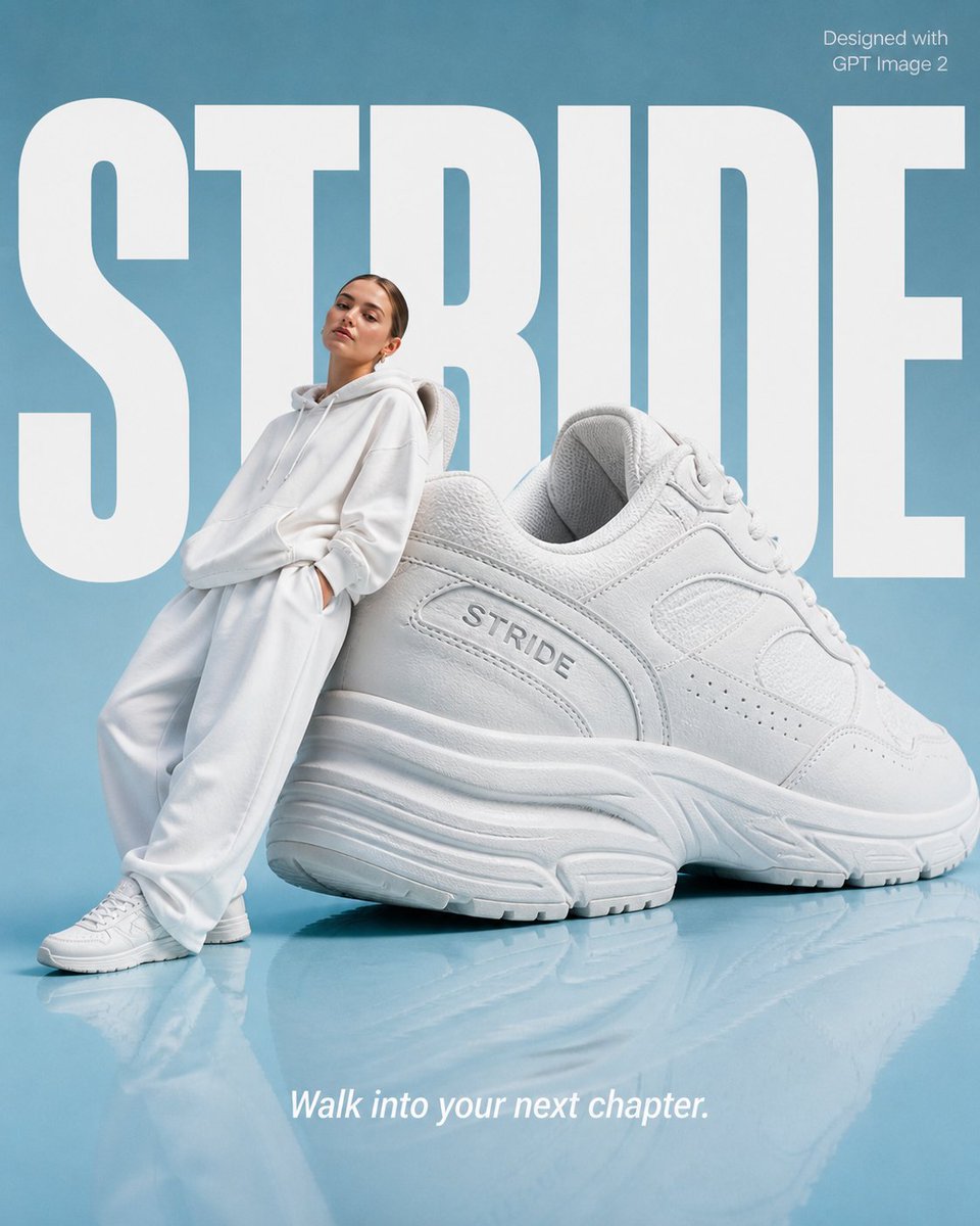 女模与巨鞋的高端时尚海报 / Fashion Poster Of Woman Sneaker，人像与摄影，人像、时尚、海报，案例输出图 1