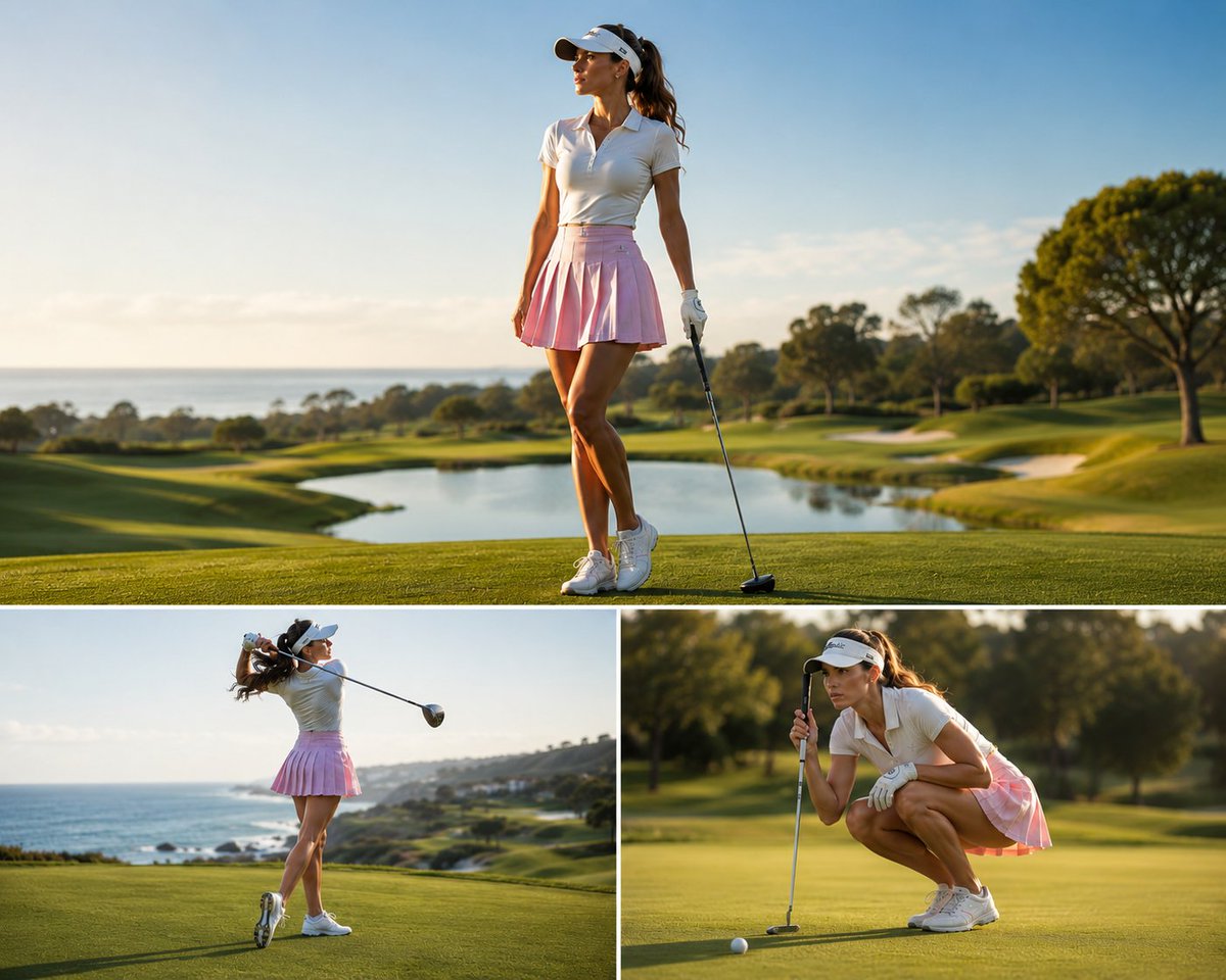 8K 超写实女高尔夫运动照 / 8k Hyper Realistic Female Golf Sports Photos，人像与摄影，人像、电影感、时尚，案例输出图 1