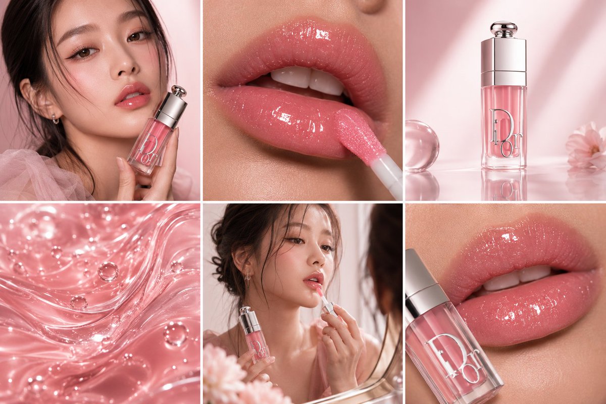 迪奥釉彩欲望美妆大片 / Dior Glazed Desire Beauty Campaign,人像与摄影,霓虹、人像、电影感,案例输出图 1